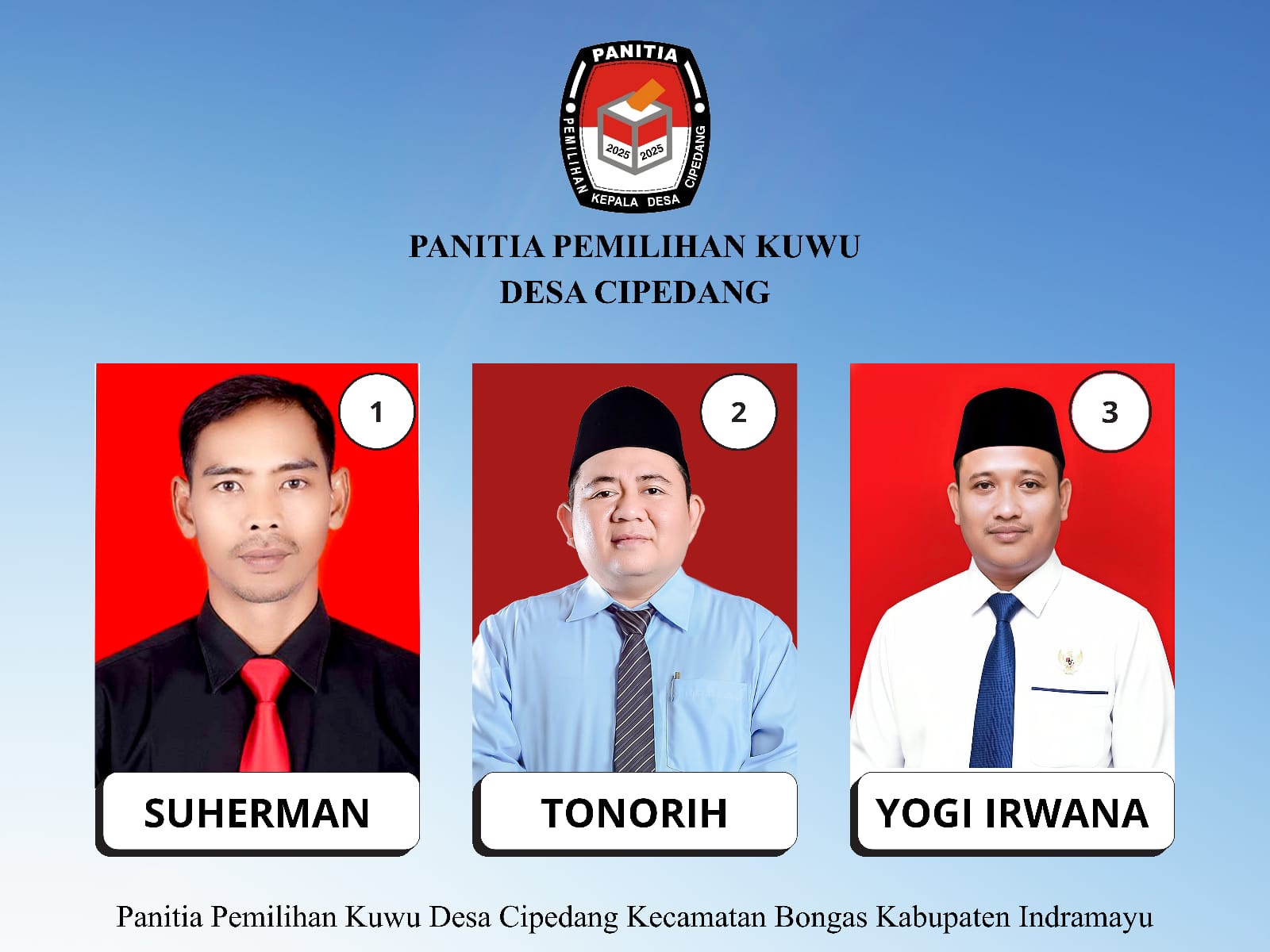 Tiga Calon Resmi Siap Mengikuti Pemilihan Kuwu Desa Cipedang – Pelaksanaan 10 Desember 2025